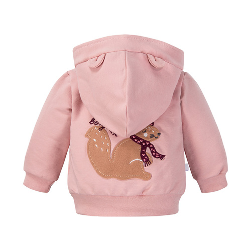 Set di felpe Fluffy Tails Pink - felpa con cappuccio e ricamo + pantaloni con coulisse