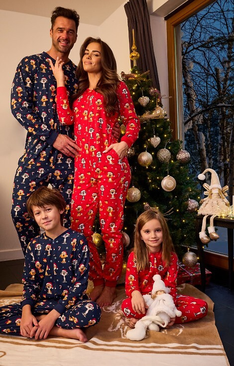 786/473 Tuta Dog 3 Cornette donna - rosso, festivo, cotone