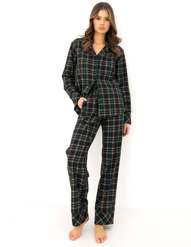 Sensis Skyler pigiama donna 100% cotone flanella lungo a quadri