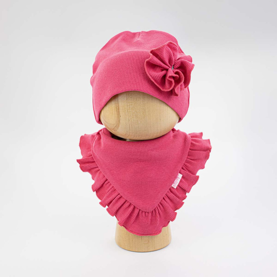 Cappello e Sciarpa per Bambina Nicol 141966 in Cotone Fiore Volant - rosa