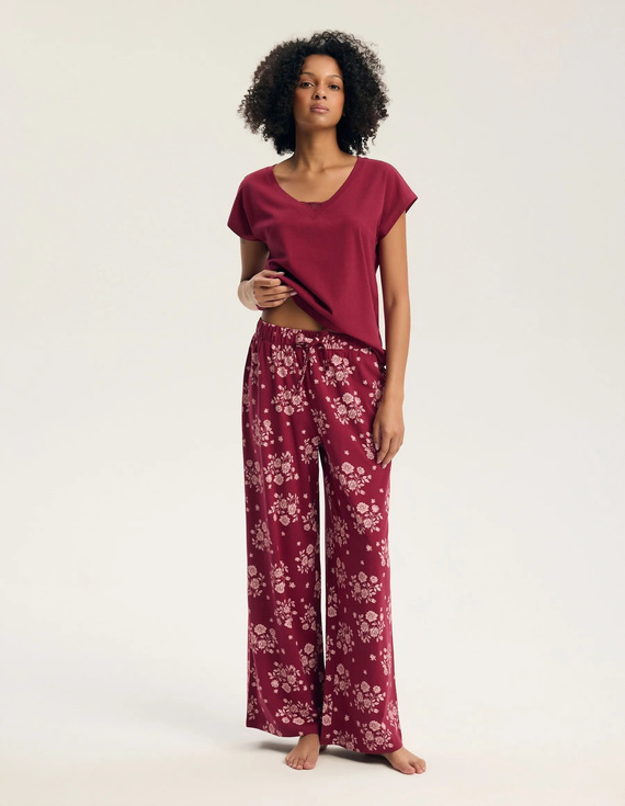 Henderson Greta 45405 Pigiama Donna 100% Cotone Pizzo Pantaloni Lunghi