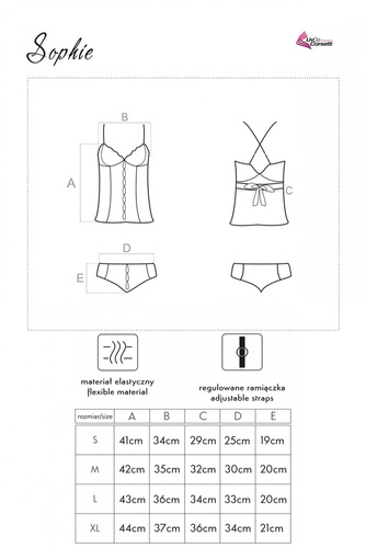 Sophie LC 13053 Set, chemise e perizoma LivCo Corsetti Fashion
