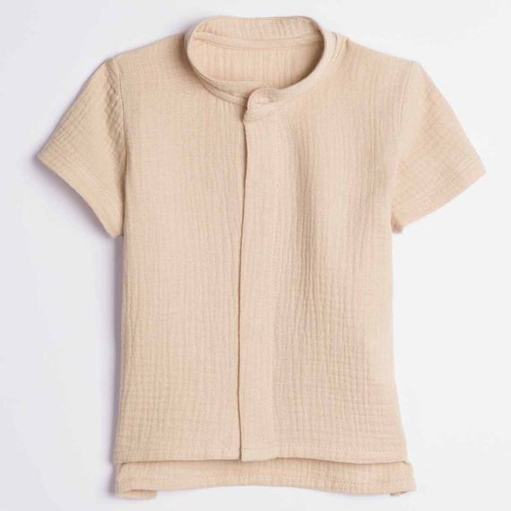 Camicia bambino Nicol 224351 mussola 100% cotone manica corta - beige