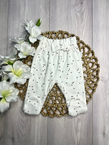 Mamatti Pantaloni Corti per Neonati PG16215 Vita Alta Stelle Bianco