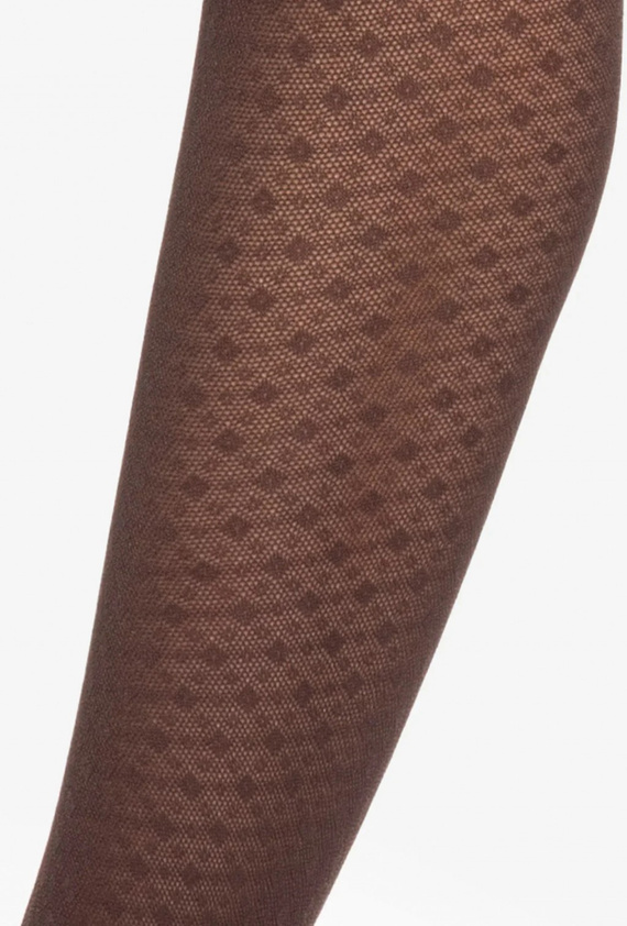 Gatta Wedel wz.03 Collant 40 den - motivo geometrico, cioccolato scuro