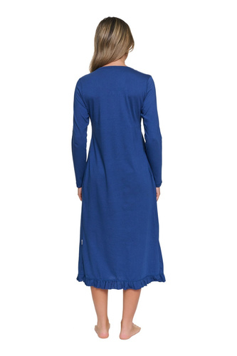 Camicia da notte Doctor Nap 7318 100% cotone per allattamento e gravidanza - indigo