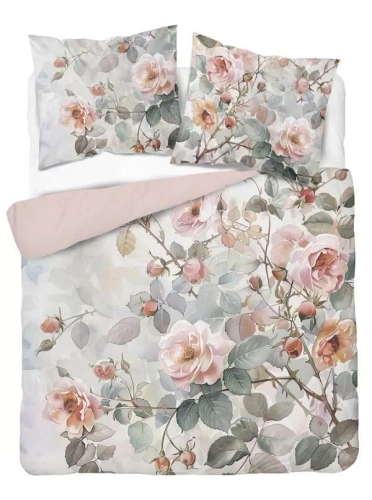 5305 Biancheria da letto in microfibra 3D con rose acquerellate in polvere - Detexpol
