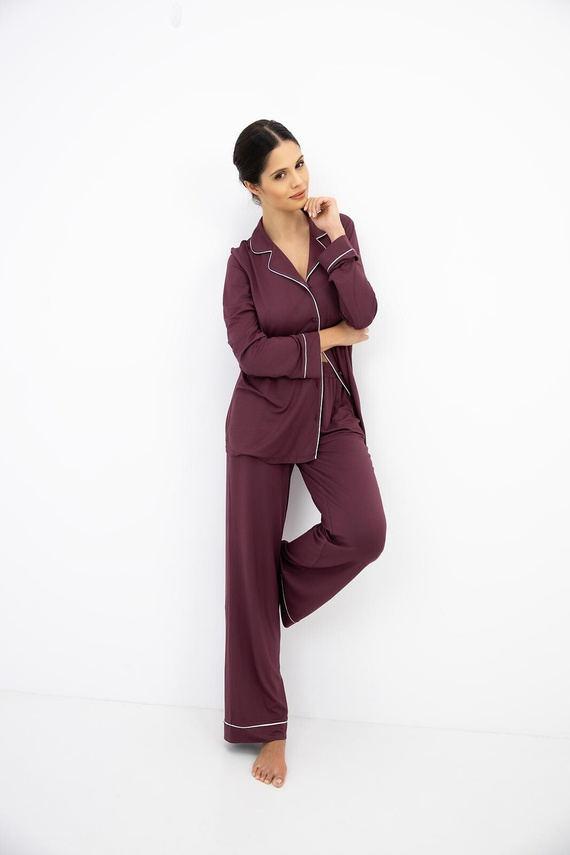 Sensis Vaya Pigiama Donna 100% Viscosa Blu Notte con Fiori e Bottoni