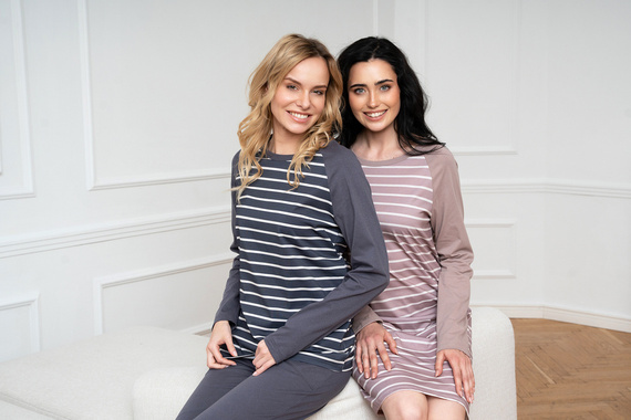 Camicia da notte Oda Moda Italiana - stampa cappuccino