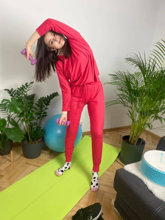 555 Paula Pigiama da donna De Lafense - lampone