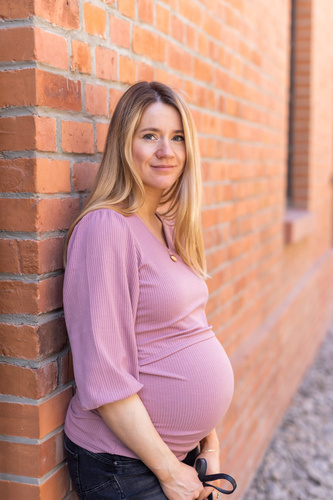 Maglia premaman e allattamento Milk&Love Milky Puff costina maniche buf