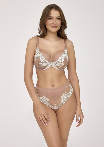 Reggiseno soft 2227 Maxi Macchiato Ava in pizzo morbido beige