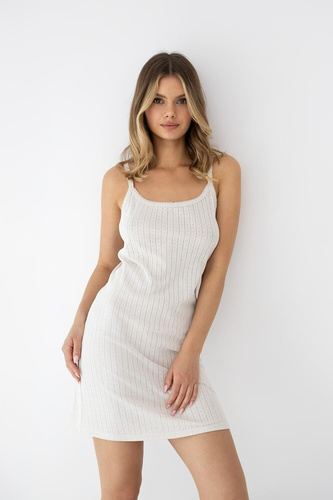 Camicia da notte Sensis Jaylani beige – mini in cotone con spalline