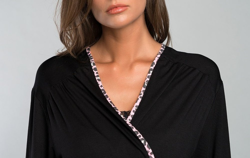 Eila Bis Accappatoio manica 3/4 Moda italiana - stampa leopardo