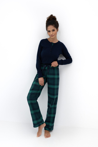 Pigiama donna Cassandra Sensis - cotone, lungo, a quadri