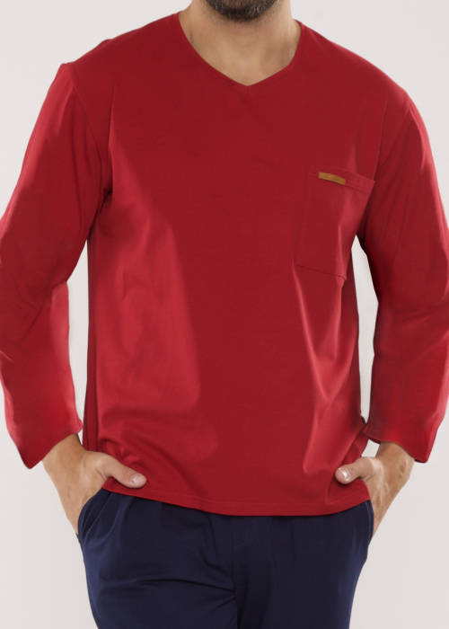 683 Kevin Forex Pigiama da uomo - marrone - blu navy