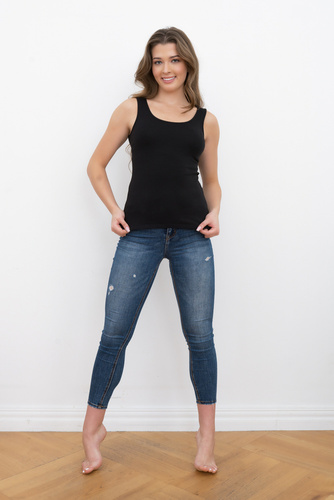 Camicia Ibiza donna a spalla larga Moda italiana - nero