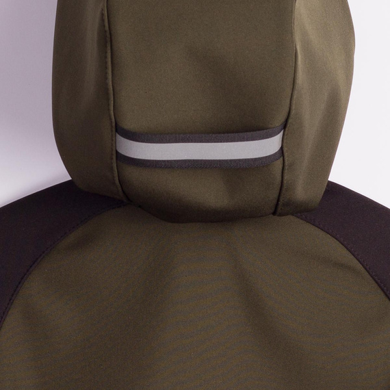 229021 Nicol Giacca softshell bambini con pile, cappuccio, riflettente - khaki