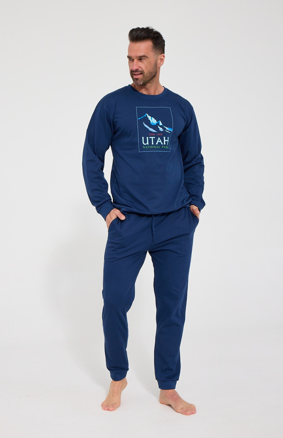 Pigiama Uomo Cornette 322/332 Utah 100% Cotone Manica Lunga Pantaloni