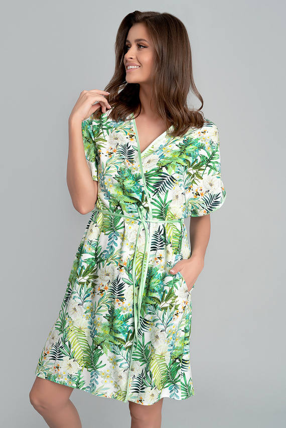 Florina Accappatoio da donna Moda italiana - stampa di foglie