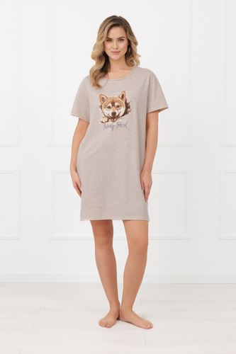 Camicia da notte donna Shiba Italian Fashion 100% cotone manica corta