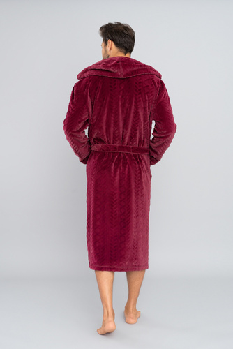 Zygmunt Accappatoio da uomo con cappuccio Moda italiana - bordeaux