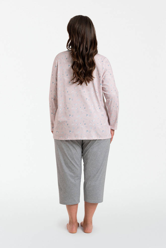 Daniela Pigiama donna manica lunga, pantaloni 3/4 Moda italiana - stampa/melange