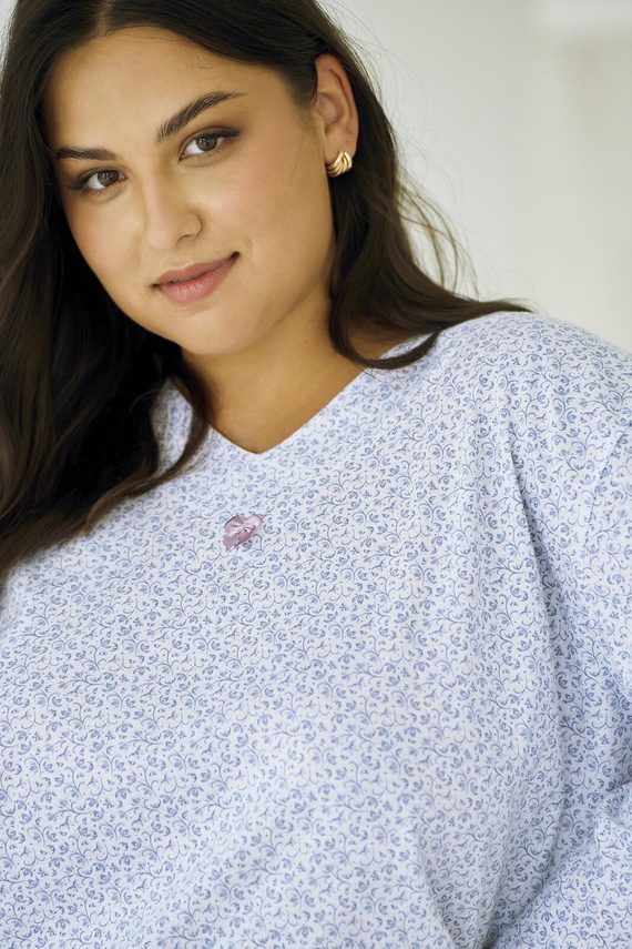 Pigiama donna Debora 3463 TARO - cotone, manica lunga, comfort e stile per una serata fuori casa