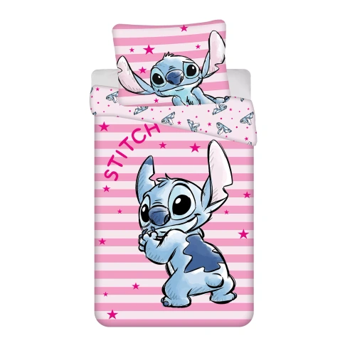 Biancheria da letto Lilo i Stitch JF24 140x200 rosa stelle 100% cotone