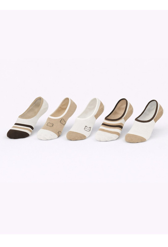 Calzini ballerina Noviti ST092 donna – cotone con silicone sul tallone beige A