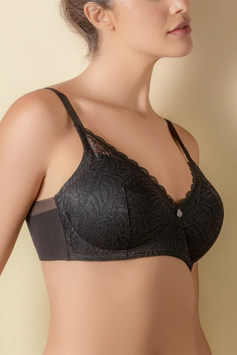 Selene Mireia Reggiseno Imbottito Senza Ferretto Comfort e Pizzo nero