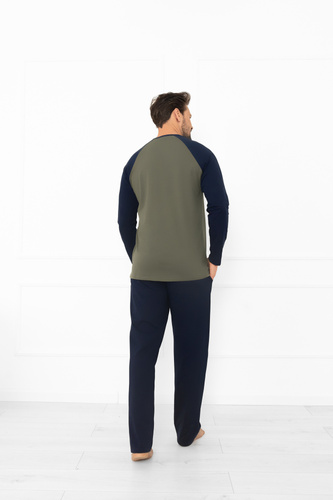 Alexander Pigiama uomo Moda italiana oliva - cotone, lungo. maniche e pantaloni