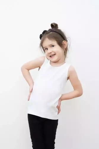 Tosia T-shirt per ragazze, spalla larga - Moda italiana - bianco