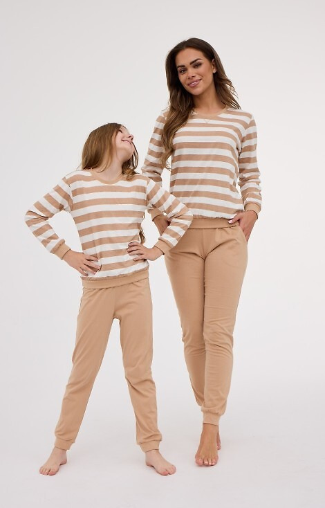 635/467 Pigiama donna Cornette Molly 2 | Cotone, ecrù a righe - senza pantaloni con tasche