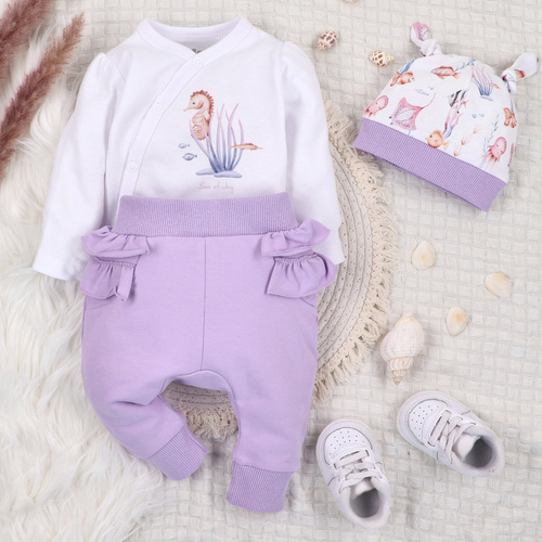 ABN-5472 Body a busta a maniche lunghe Nini, bianco, in cotone biologico, per neonati