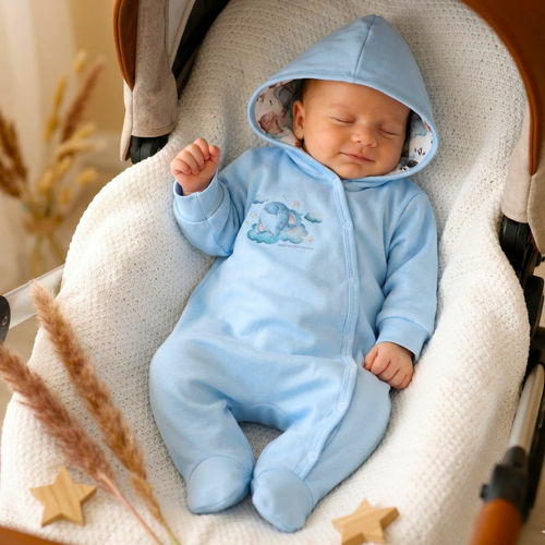 ABN-5617 Tutina per neonato in cotone biologico Little Dreamers Nini - calda, ecologica, sicura