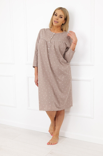 Koszula nocna Italian Fashion Madura bawełniana 3/4 beżowa