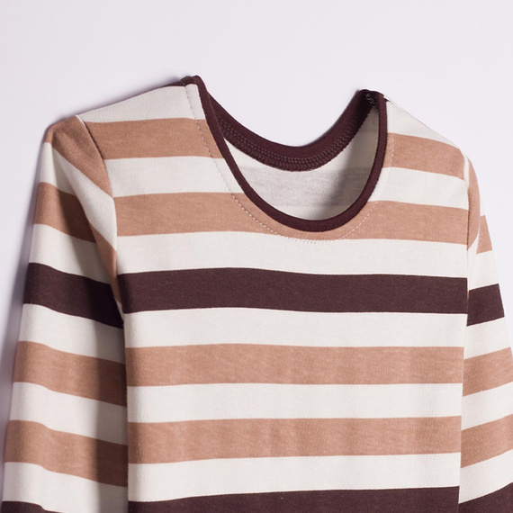 227138 Nicol Maglia bambini 100% cotone manica lunga righe marrone