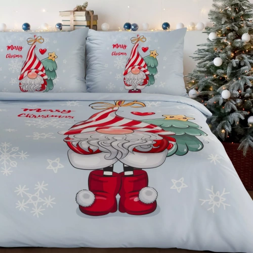 Beiner biancheria da letto natalizia in microfibra Eurofirany - gnomo, grigio, morbido e ad asciugatura rapida