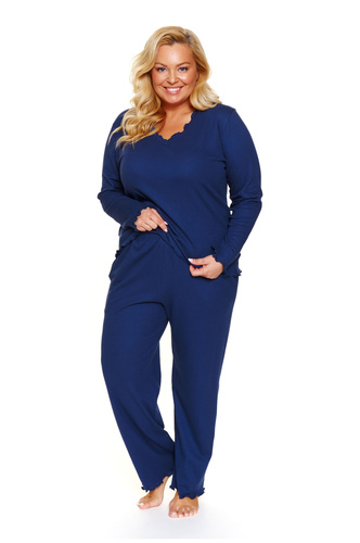 Doctor Nap 7326 - Pigiama donna plus size in cotone con bordi arricciati | 100% cotone, produzione polacca - cosmo