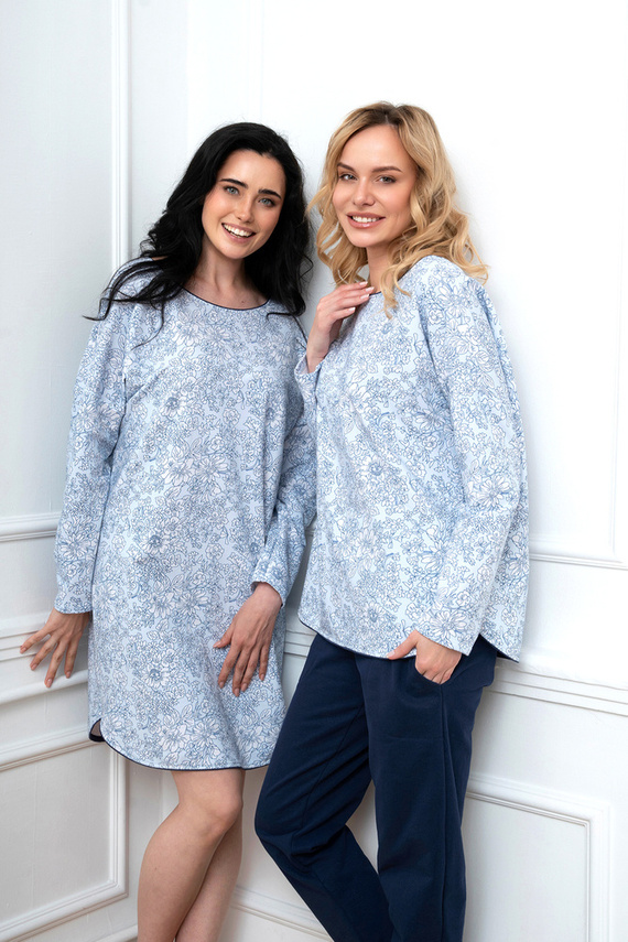 Camicia da notte Gracjela Moda italiana - stampa blu