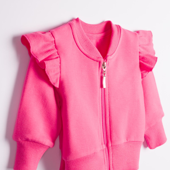 Nicol Tosia 225273 Felpa bomber rosa bambina con volant