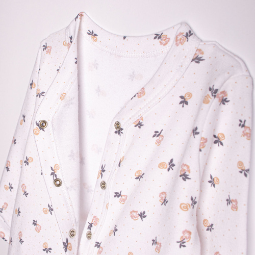 220031 Tutina neonato Nicol cotone 100% fiori con piedini
