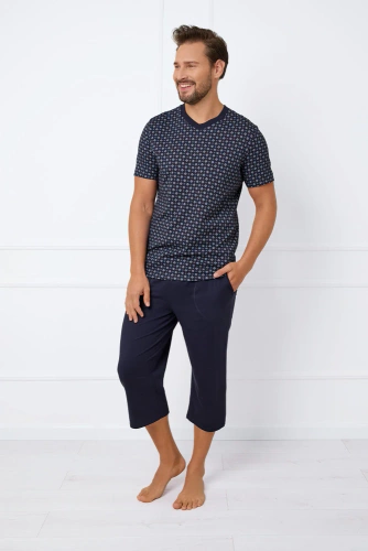 Gerard Pigiama uomo manica corta, pantaloni 3/4 Moda italiana - stampa/verde