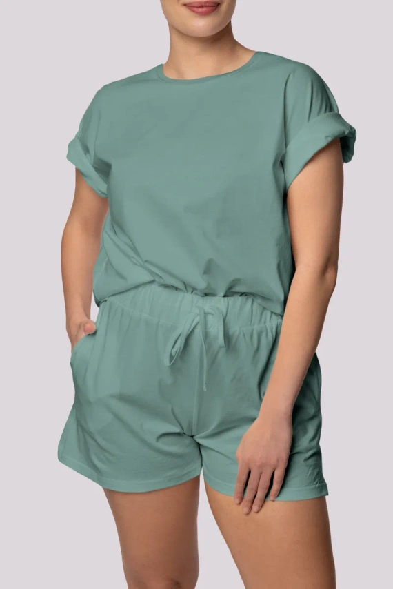 Bliss pigiama donna a maniche corte Mona verde oliva