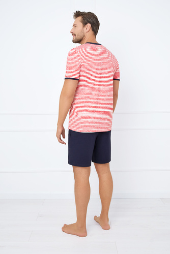 Flota Pigiama uomo a maniche corte, pantaloncini Moda italiana - stampa rosso/blu