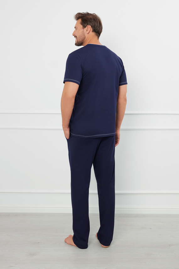 Salomon Pigiama uomo manica corta, pantaloni lunghi Moda italiana - blu navy/blu