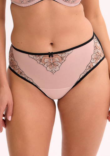 Mutandine Gaia donna GFP 1332 Xenia nero - classiche con ricamo, rete e microfibra