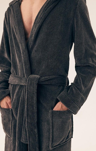 43012 Accappatoio con cappuccio da uomo Mild Henderson - caldo e morbido