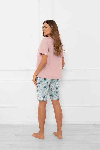 Pigiama da donna Perlis - manica corta, pantalone corto, cotone Moda italiana